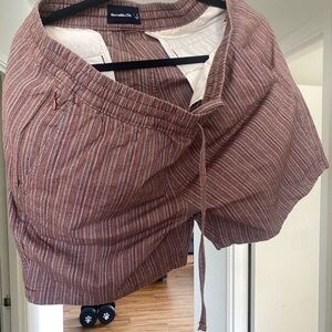 Abercrombie & Fitch Striped Flat Front Shorts